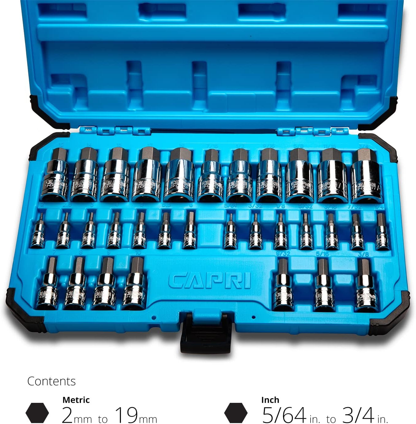 30032 Master Hex Bit Socket Set, Metric & SAE, 32-Piece