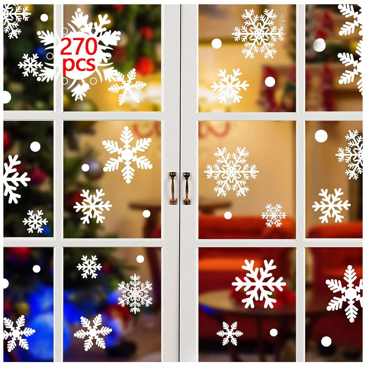 27 pieces White Snowflake Window Decals Stickers Christmas New Year Winter