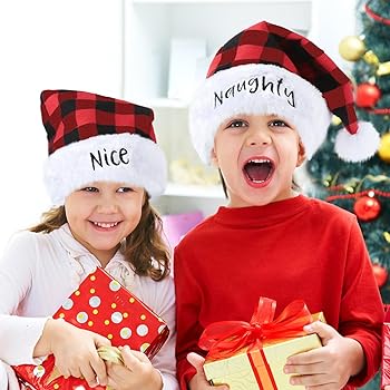 Christmas Santa Hat Xmas Long Plush Holiday Red Hat For Adults And Kids Unisex 2024 New Year Festive Party Supplies Gifts